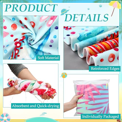 Colorful Microfiber Oversized Beach Towels Set - 20 Pack, Quick Dry Sand-Resistant, Travel & Pool Use
