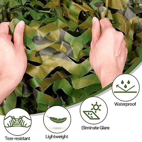 Yeacool Woodland Camo Netting 19.7ft x 19.7ft Bulk Camouflage Net for Hunting & Camping