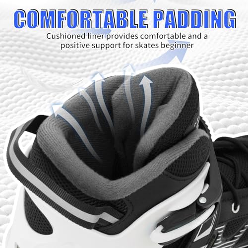 MammyGol Adult Inline Skates Black XXL Men9.5-12 Women10.5-13 Adjustable Beginner