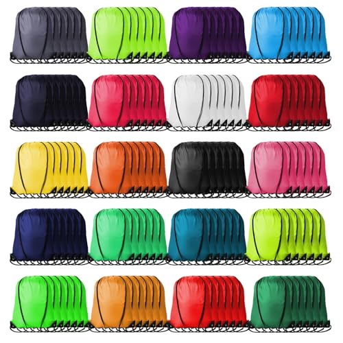 Kuhome Multicolor 120Pcs Drawstring Backpack Bulk Set Polyester Sport & Gift Bags