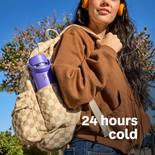 Hydro Flask 64 Oz Burgundy Water Bottle - Insulated Stainless Steel, Wide Mouth, Leakproof Straw Lid