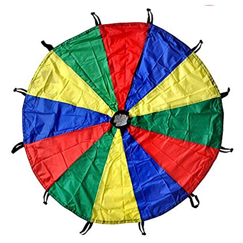 Kids Rainbow Parachute 24 Feet for School & Gym Class - Bright Multicolor Play Equipment