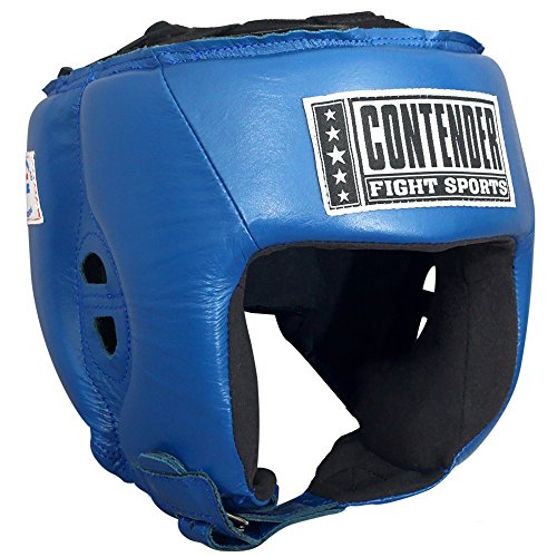 Small Black Boxing Headgear - Contender Fight Sports Competition Headgear without Cheeks, USA Approved
