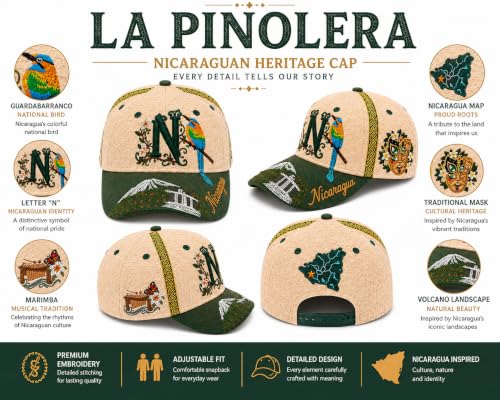 Nicaragua Heritage Baseball Cap Khali - Guardabarranco Bird & Cultural Art Design