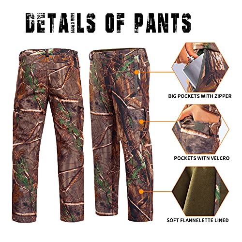 YEVHEV Small Camo Tree Hunting Hoodie & Pants Suit - Quiet Camouflage Clothing