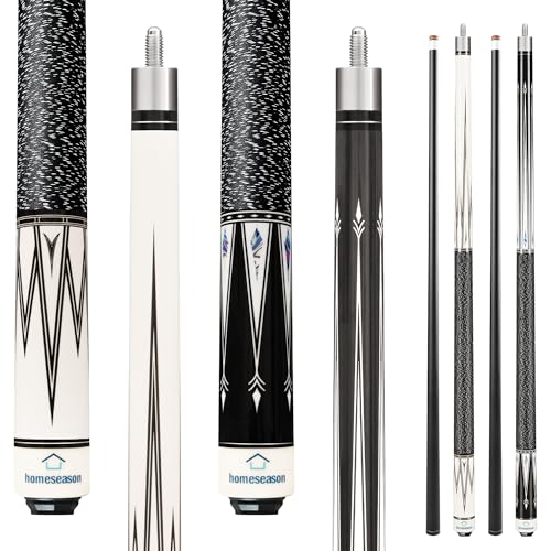 2-Pack 58 Inch Billiard Cue Sticks - Low Deflection Professional Pool Cues 19/20oz
