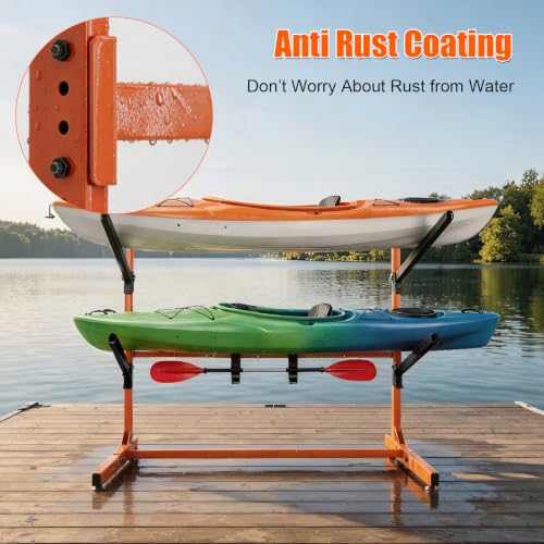 2-Level Kayak Storage Rack Freestanding No Drilling Upright Garage