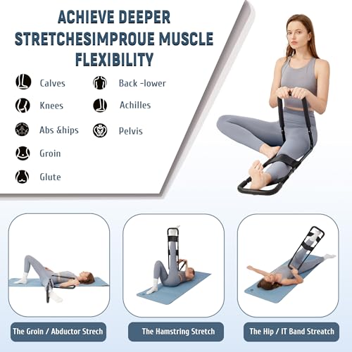 Upgraded Hamstring Stretcher for Knee & Back Pain Relief, Adjustable Leg & Hip Flexibility Device