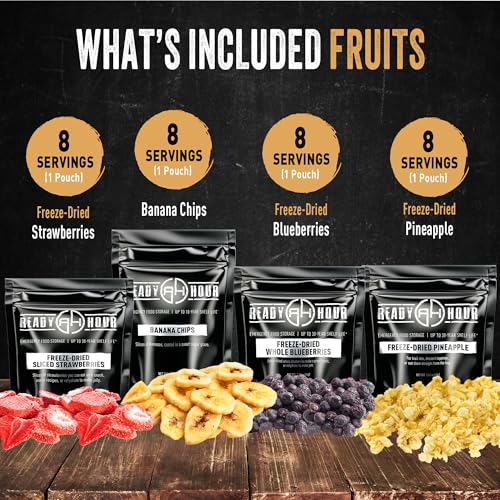 Emergency Freeze-Dried Fruit & Veggie Mix - 56 Servings, 30-Year Shelf Life