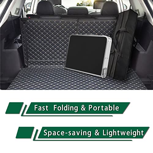 Camp Field Aluminum Folding Camping Table - Adjustable Height, Lightweight & Portable - Blackb
