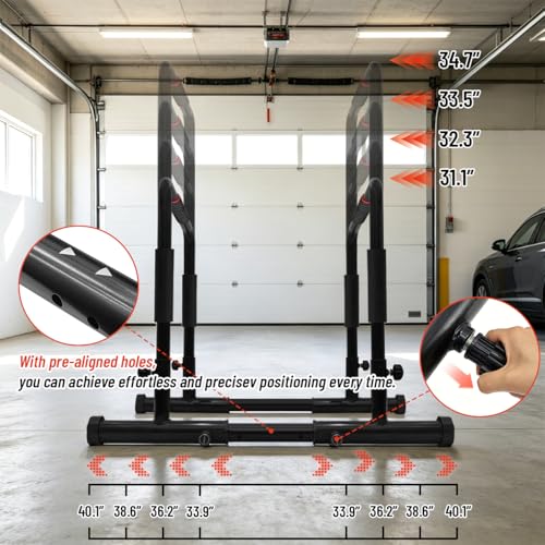 VHUNLUN 2-in-1 Heavy Duty Dip Bars for Home Gym, Adjustable Calisthenics Station, 800LBS Capacity