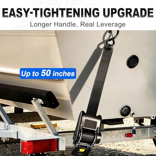 NeaLia Heavy Duty Boat Ratchet Straps 2x50in Transom Tie Downs 2200lbs