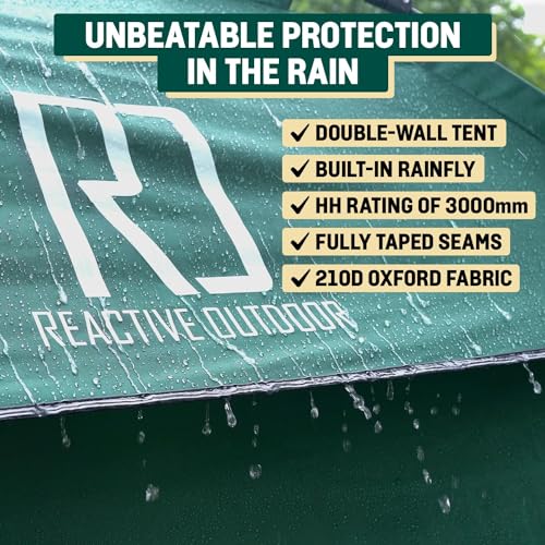 Reactive Outdoor Large 2-3 Person 3-Second Instant Pop Up Tent Waterproof Camping Shelter