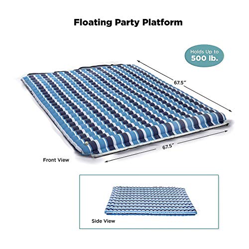 Aqua LEISURE Expandable 6’ x 6’ Water Float Mat – Heavy Duty Pool & Lake Lounger, Connectable Pool Island with Carry Strap, Multiple Colors