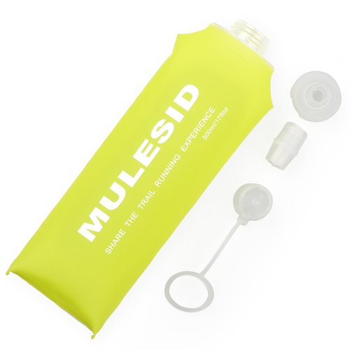 MULESID Soft Flask Running Bottles Collapsible Water Bottle Foldable for Traveling Running Vest Collapse Hydration TPU 250ml 500ml for Runner (500ml/-1pcs)