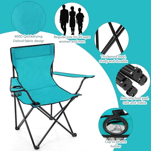 4 Pcs Folding Camping Chairs with Carry Bag - Regular Size, Stylish