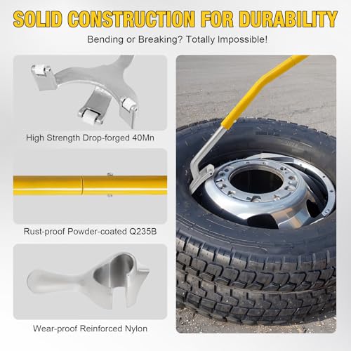 Yellow Jacket Cast Iron Heavy-Duty Tire Mount Demount Tool Set 22.5-24.5 Inch Compatible