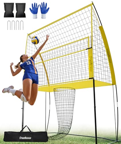 Adjustable Volleyball Practice Net System - Portable Training Aid for Serve & Spike Skills