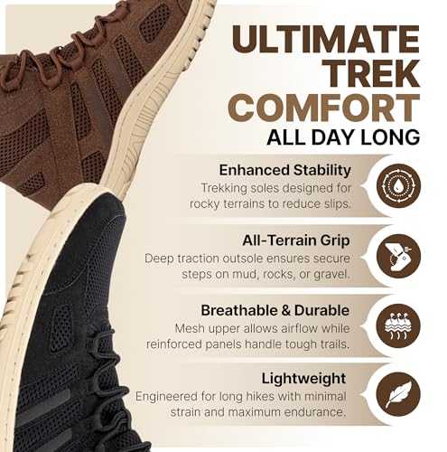 Hike Footwear Canyon Trail Barefoot Hiking Shoes - Wide Toe Box, Zero Drop - Women 8-8.5 / Men 6-6.5, Canyon Brown