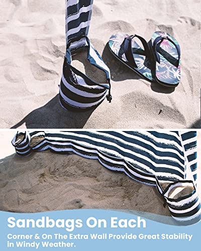 6ft UV50+ Beach Cabana with Changing Room, Sandbags & Portable Shade