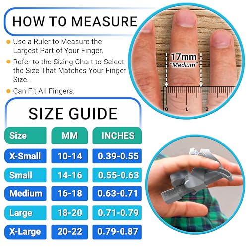 FingerPress Large Black Finger Straightener for PIP Flexion Contractures - USA Made