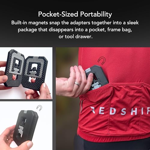 Redshift Black/Gray Mousetrap Pedal Adapters for SPD Clipless Pedals - Converts to Flat