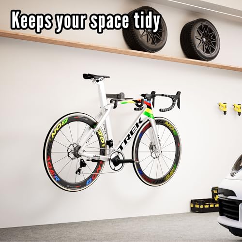 Single Piece Bicycle Wall Mount Bike Rack Garage Storage Hooks