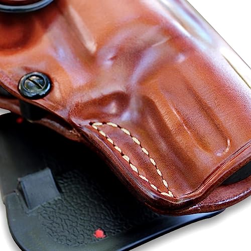 MASC Leather Paddle Holster for Colt Python .357 Magnum 3-inch, Right-Hand, Brown