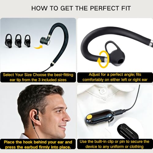 Black Mini Walkie Talkies 3-Pack with Earpieces - Compact Two-Way Radios for Team Communication