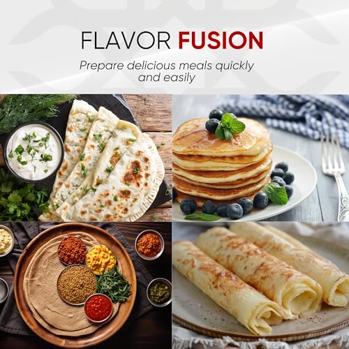 Ethniq 16-Inch Electric Crepe Griddle for Injera & Pancakes - Digital Temp Control