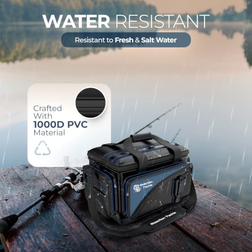 Small Saltwater Fishing Tackle Bag Water Resistant PVC with Removable Dividers