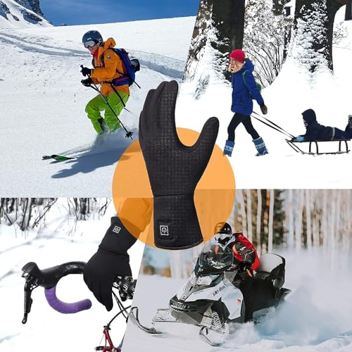 Rechargeable Heated Glove Liners for Men & Women - Black, Medium-Large