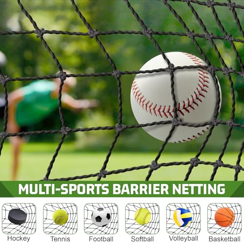 10x40ft Baseball & Softball Backstop Net - Heavy Duty Sports Barrier Netting
