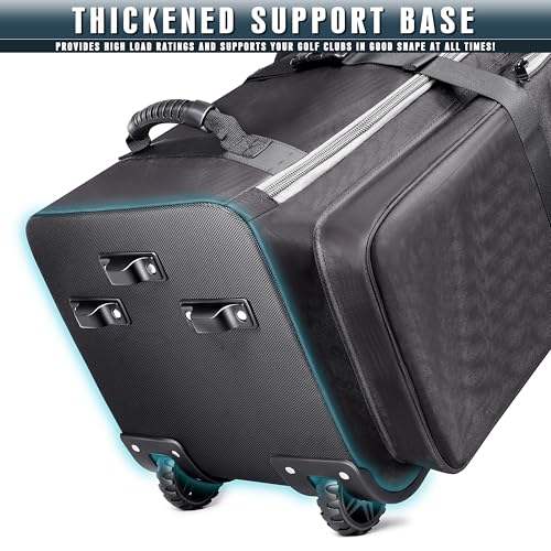 Premium Soft Padded Golf Travel Bag with Impact Support and Large Wheels