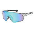 Long Keeper Cycling Sports Sunglasses for Men Women Mountain Bike Glasses Baseball Running Fishing Hiking Sun Glasses (ClearGreyFrameBlueLens)