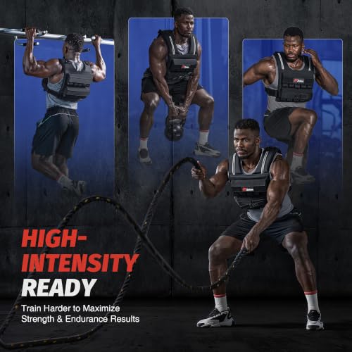 ZELUS Adjustable Weighted Vest Men 45LB Black for Strength & Cardio Training