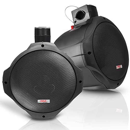 Pyle 6.5 Inch Dual Marine Waterproof Speakers - Black, 200W Peak, Weather-Resistant Pair - PLMRB65