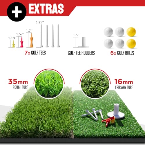 Golf Practice Net 10x7 ft with Chipping Net & Accessories for Backyard Training
