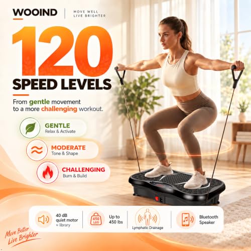 Vibration Plate Exercise Machine for Full-Body Toning & Lymphatic Drainage - 120 Speeds