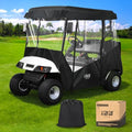 10L0L Black 2 Passenger Golf Cart Enclosure for EZGO TXT & Club Car DS, 61" Roof