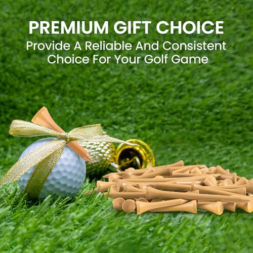 Golf Tees Wood Bulk 500 Count Natural 1.5 Inch - Durable Bamboo Practice Tees