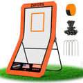 Orange Lacrosse Rebounder Net for Backyard Practice, 4x7FT Adjustable Multi-Sport Training Equipment