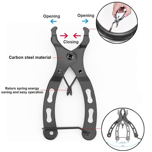 ENASGLOO 8 Pairs Reusable Bicycle Missing Link + Bike Chain Plier for 10 Speed