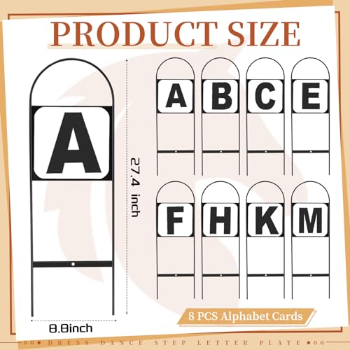 Soaoo Dressage Arena Markers Set - 8 Black Steel Letters A B C E F H K M for Equestrian Training