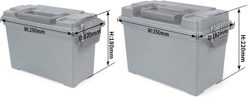 GUGULUZA Plastic Ammo Cans - 2-Pack Lockable Waterproof Storage Containers | Stackable Field Boxes for Hunting Gear