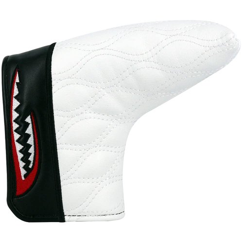 PINMEI Golf Head Cover for Mallet Heel Shaft Putter and Blade Putter Cover Shark Synthetic Leather Magnetic Closure Putter Headcover