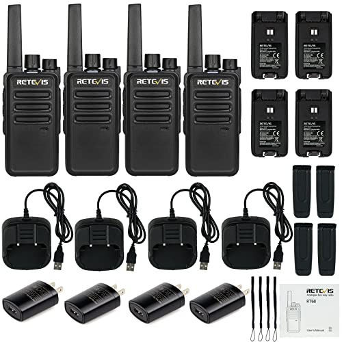 Retevis RT68 Walkie Talkies with USB Charger 4 Pack for Adults & Kids