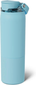 BrüMate Rise 25oz Insulated Water Bottle - 100% Leakproof Silicone Straw | BPA-Free | Glacier Color