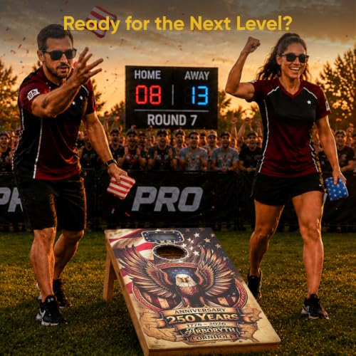 ARBORYTH Bald Eagle Regulation Cornhole Board Set 4x2 ft or 3x2 ft with Double Holes