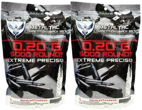 MetalTac Airsoft BBs - .20g Match Grade 6mm BB Pellets | 10,000 Rounds for Airsoft Guns